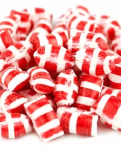 Beulah's Candyland Christmas Candy Christmas Peppermint Gems Miniature Red And White Hard Candy 2 Pounds