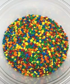 QA Products, Inc. - Beloit, Wisconsin Bright Sequin Shapes Bakery Topping Sprinkles Sequins 8 Ounces