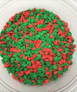 QA Products, Inc. - Beloit, Wisconsin Christmas Red And Green Tree Shapes Bakery Topping Sprinkles 8 Ounces