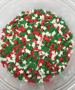QA Products, Inc. - Beloit, Wisconsin Sprinkles & Toppings Christmas Star Shapes Cinco De Mayo Holiday Bakery Topping Sprinkles 8 Ounces