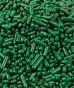 QA Products, Inc. - Beloit, Wisconsin Sprinkles & Toppings Sprinkles Green Dark Green Jimmies Bakery Topping 8 Ounces Colored Sprinkles