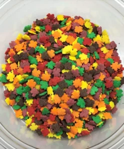 QA Products, Inc. - Beloit, Wisconsin Sprinkles & Toppings Fall Leaves Leaf Shapes Bakery Topping Sprinkles 5 Pounds Fall Colors