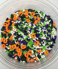QA Products, Inc. - Beloit, Wisconsin Sprinkles & Toppings Fall Fright Night Pumpkin Sprinkle Mix Bakery Topping Sprinkles 8 Ounces