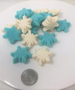 Beulah's Candyland Gummi Glitter Snowflakes Sugar Sanded Gummy Christmas Candy 1 Pound