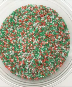 QA Products, Inc. - Beloit, Wisconsin Christmas Gourmet Sugar Jingle Mix Red Green White Topping Sprinkles 8 Ounces