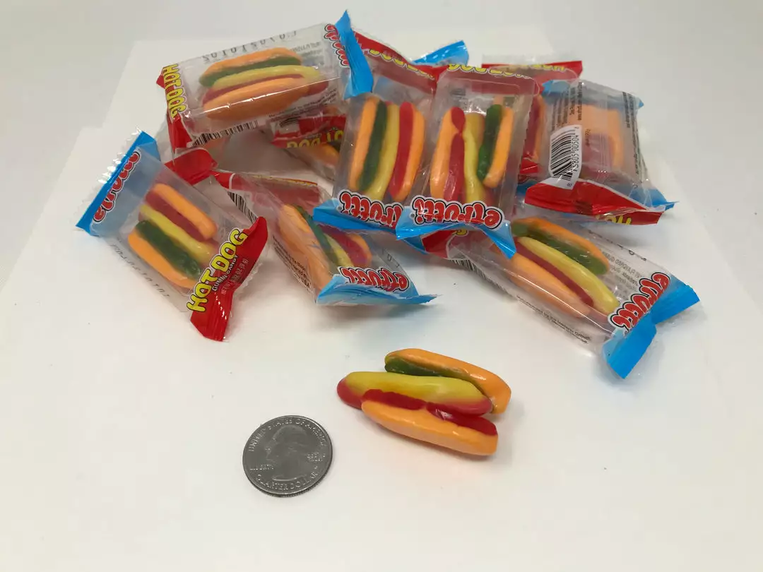 Beulah's Candyland Gummi Mini Hot Dog Candy Wrapped 2 Pounds Gummy Mini Hotdogs Gummi Candy 3 Beulah's Candyland Gummi Mini Hot Dog Candy Wrapped 2 Pounds Gummy Mini Hotdogs Gummi Candy