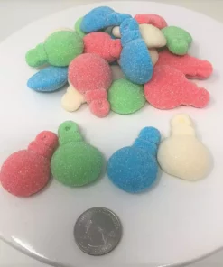 Beulah's Candyland Gummi Glitter Ornaments Sugar Sanded Gummy Christmas Candy 2.2 Pounds