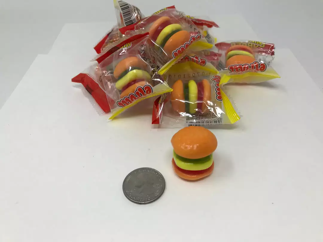 Beulah's Candyland Gummi Mini Hamburgers Candy Wrapped 1 Pound Gummy Hamburger 3 Beulah's Candyland Gummi Mini Hamburgers Candy Wrapped 1 Pound Gummy Hamburger