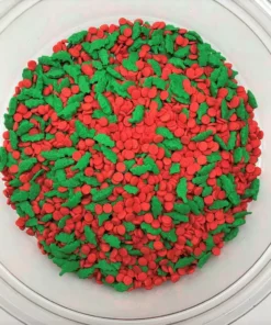 QA Products, Inc. - Beloit, Wisconsin Christmas Holly Shapes Berry Shapes Red Green Bakery Topping Sprinkles 5 Pounds Sprinkles & Toppings