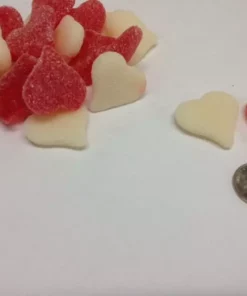 Beulah's Candyland Sanded Sour Gummi Valentine Hearts 4.5 Pounds Gummi Hearts