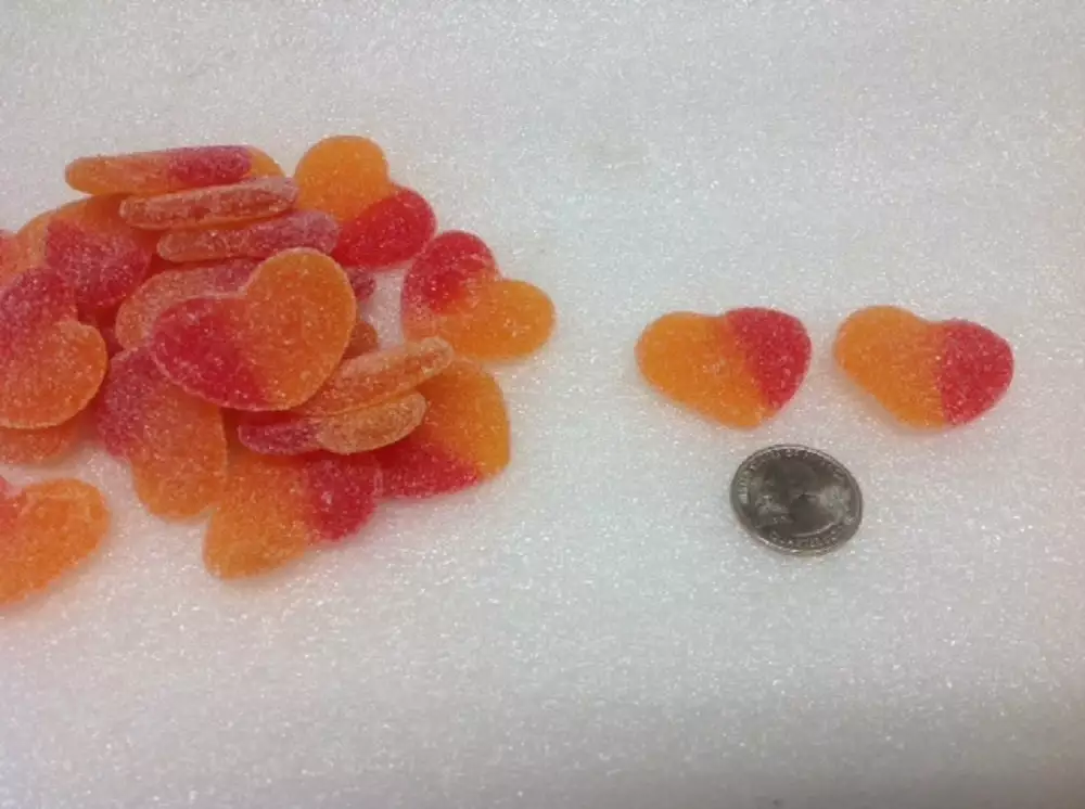 Beulah's Candyland Gummi Peach Hearts 4.4 Pounds Gummy Valentine Candy 3 Beulah's Candyland Gummi Peach Hearts 4.4 Pounds Gummy Valentine Candy