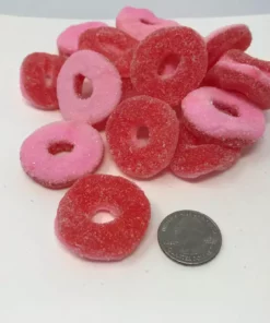 Beulah's Candyland Gummi Watermelon Rings 2 Pounds Bulk Gummy Rings Gummy Candy