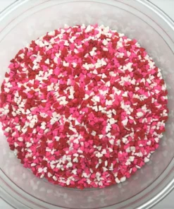QA Products, Inc. - Beloit, Wisconsin Valentine Hearts Mini Shapes Red White Pink Bakery Topping Sprinkles 8 Ounces Sprinkles & Toppings