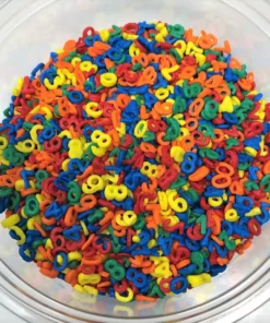 Mavalerio Sprinkles & Toppings Number Shapes Bakery Topping Sprinkles Tiny Numbers Primary Colors 2 Pounds