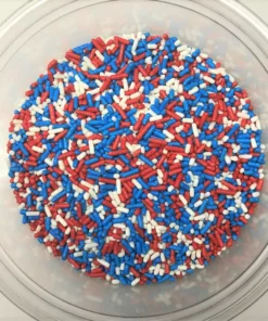QA Products, Inc. - Beloit, Wisconsin Sprinkles & Toppings Patriotic All American Sprinkles Red White Blue Bakery Topping 8 Ounces