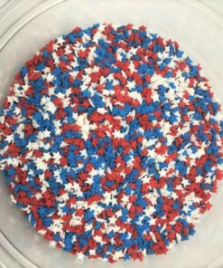 QA Products, Inc. - Beloit, Wisconsin Patriotic Star Shapes MINI Red White Blue Stars Topping Sprinkles 5 Pounds