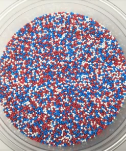 WNC - Pennsylvania Patriotic Nonpareils Red White Blue All American Topping Sprinkles 8 Ounces