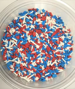 QA Products, Inc. - Beloit, Wisconsin Sprinkles & Toppings Patriotic Stars & Stripes Mix Star Shapes Sprinkles Bakery Topping 8 Ounces