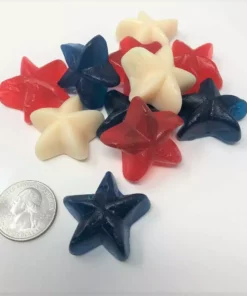 Beulah's Candyland Patriotic Gummi Stars 2 Pounds Red White Blue Candy