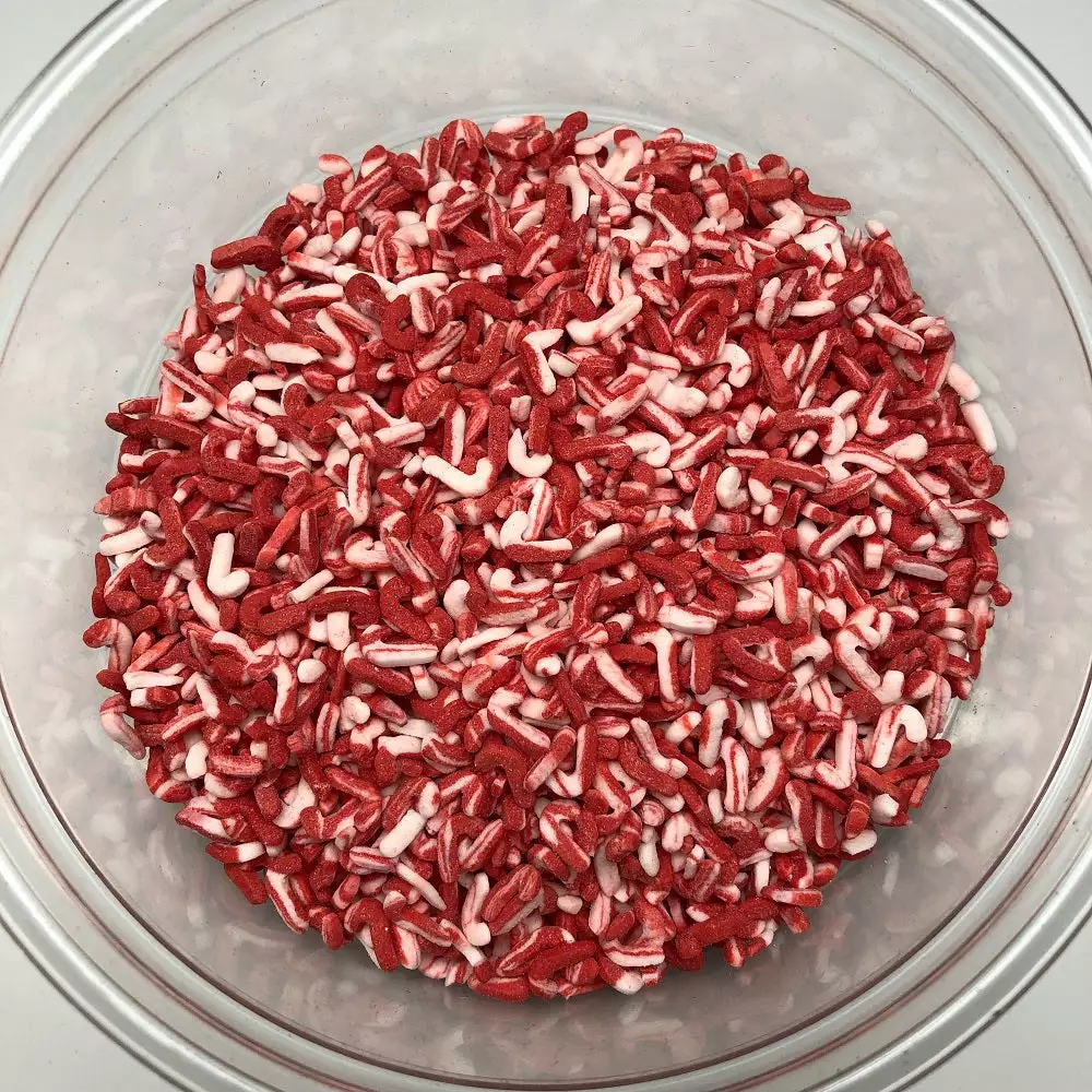 QA Products, Inc. - Beloit, Wisconsin Christmas Candy Cane Shapes Peppermint Red White Topping Sprinkles 1 Pound 3 QA Products, Inc. - Beloit, Wisconsin Christmas Candy Cane Shapes Peppermint Red White Topping Sprinkles 1 Pound