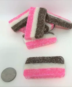 Reppert's Candy Company - Oley, Pennsylvania Unwrapped Bulk Candy Reppert's Coconut Strips Rainbow Neopolitan Coconut Slice Candy 1 Pound