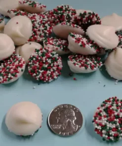 Reppert's Candies - Oley, PA White Smooth And Melty Mints Christmas Red Green Topping 5 Pounds