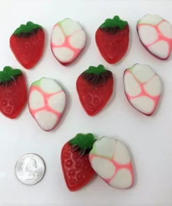 Vidal Gummi Candy Gummi Strawberries With Cream 1 Pound Bulk Strawberry Gummy Candy